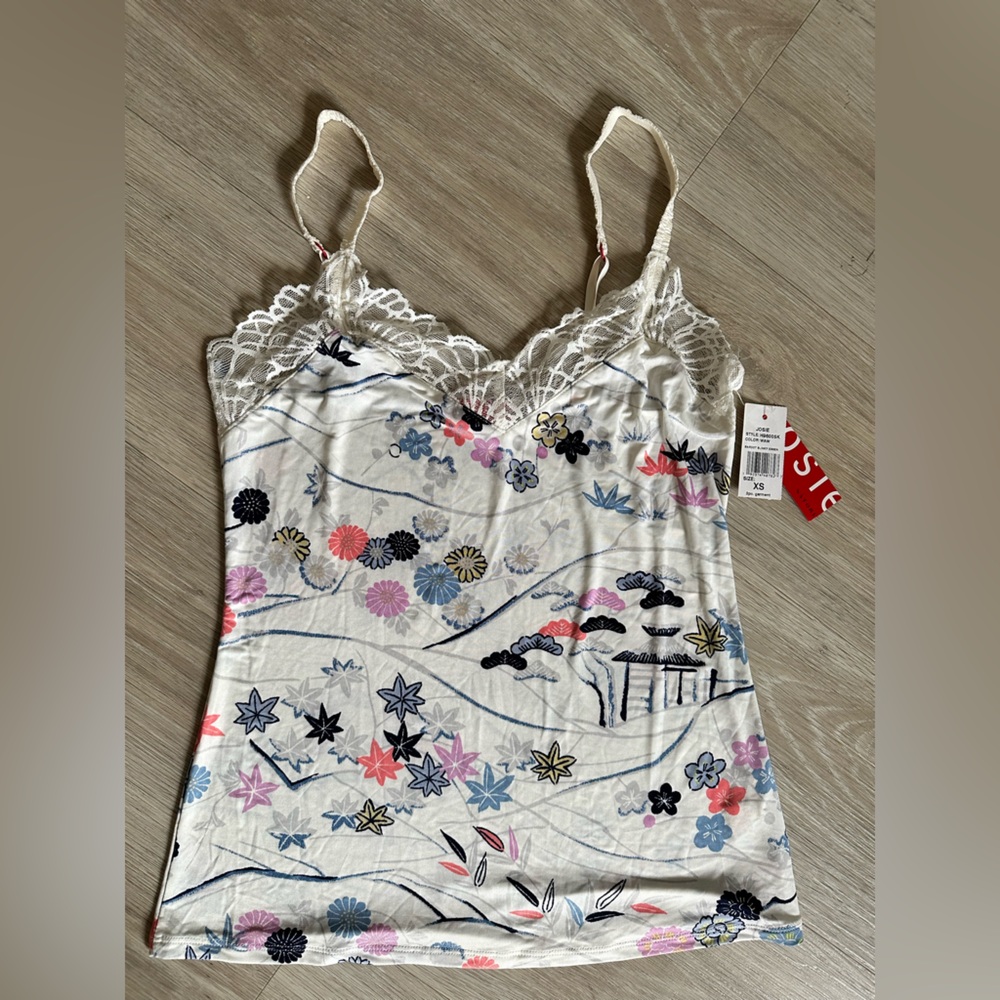 BNWT Josie Natori Adjustable Camisole Lingerie Bardot Slinky Essentials Tank XS